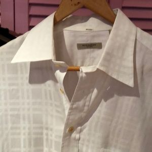Burberry modern fit geometric Dobby cotton shirt